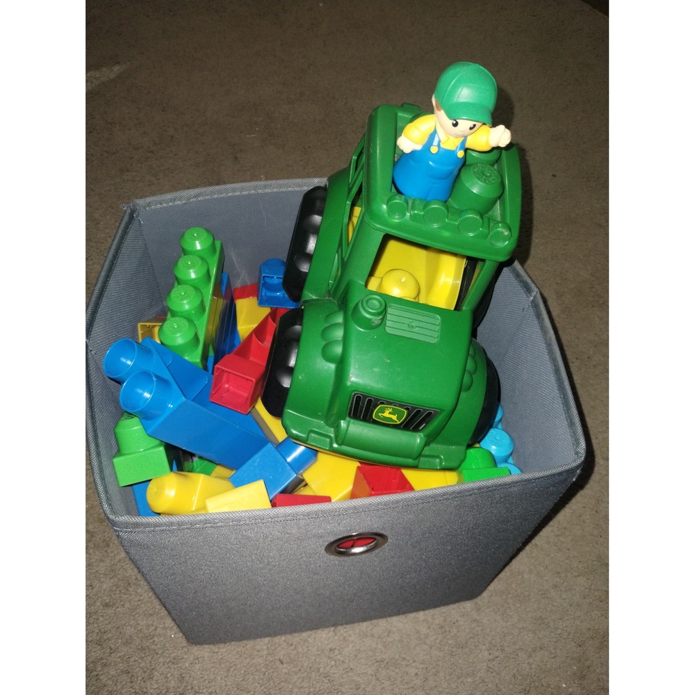 Mega blocks with farmer and tractor